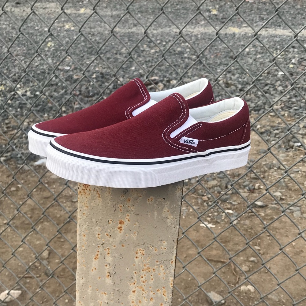 Vans burgundy slip on women’s 6.5